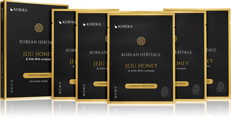 Sada 5 čistiacich pleťových masiek KORIKA Korean Heritage - sada pleťových masiek za zvýhodnenú cenu pre dokonalé čistenie pleti