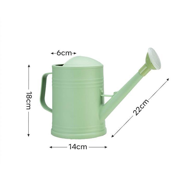 Regador de 2 litros verde claro com chuveiro removível - para plantas de interior e varandas.
