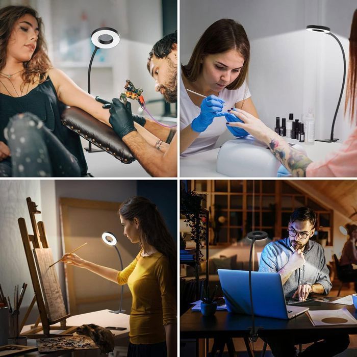 Lampe de Bureau - OTBACT - Modèle à Pince - 48 LED - 3 Modes d’Éclairage - 10 Niveaux de Luminosité