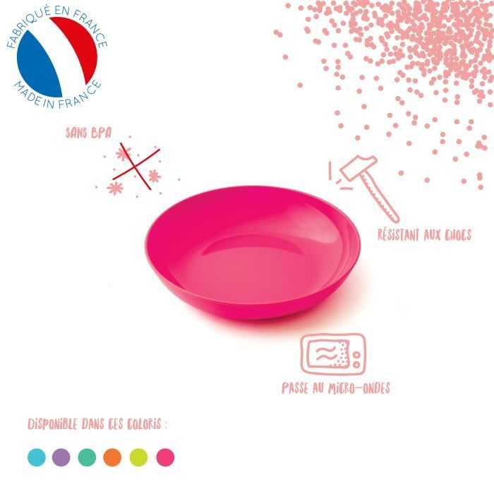 MILL'O BABY Mikrowellengeeigneter Polypropylenteller 18,5 cm, undurchsichtiges Lila