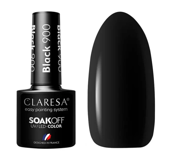 Claresa hybrydowy lakier do paznokci 900 Black 5 g