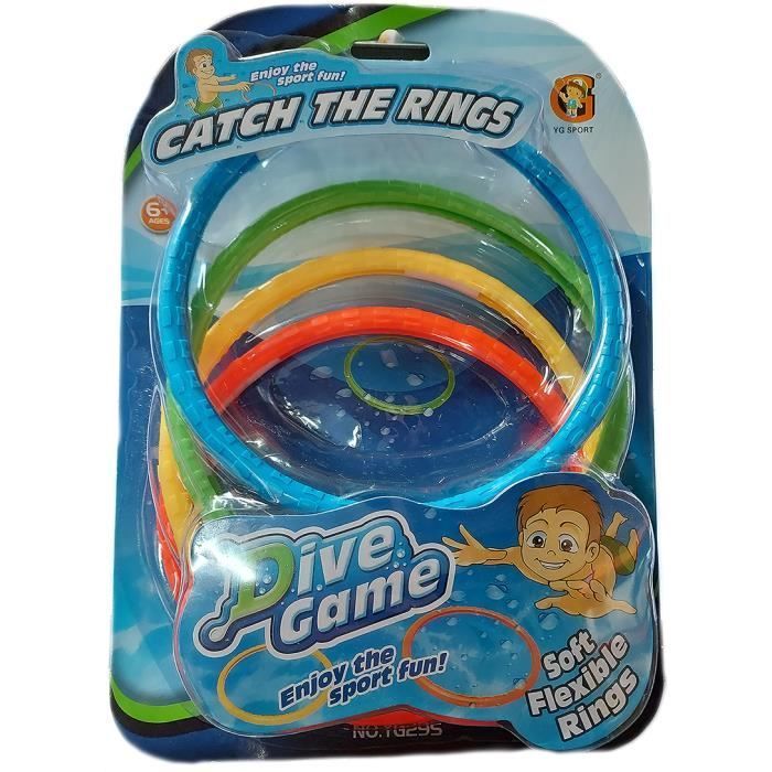 Jeu de 4 Anneaux Lestés - YG SPORT - 16 cm - Pour Piscine - À partir de 6 ans - 4 pièces