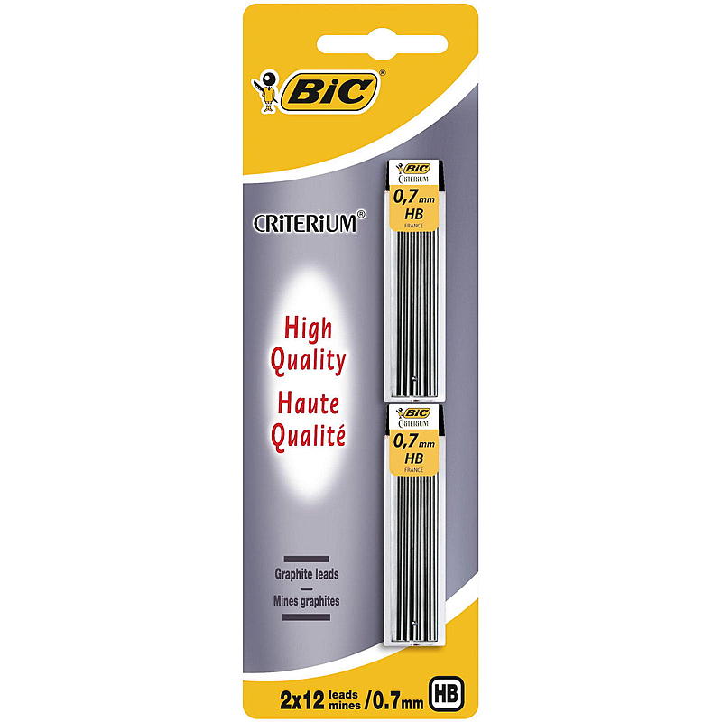 BIC Refill HB 0,7 mm for mekaniske blyanter 2x12 BIC