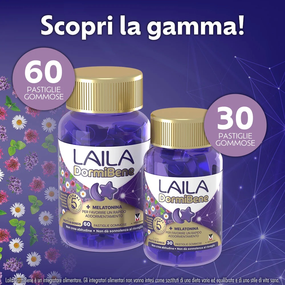 LAILA Laila Dormibene 3 g 30 Fruchtgummis Nahrungsergänzungsmittel gegen Schlaflosigkeit