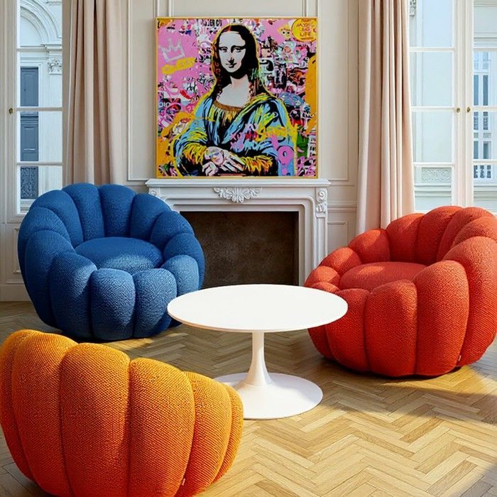 Poltrona girevole Peppo Bloom, blu, Kare Design