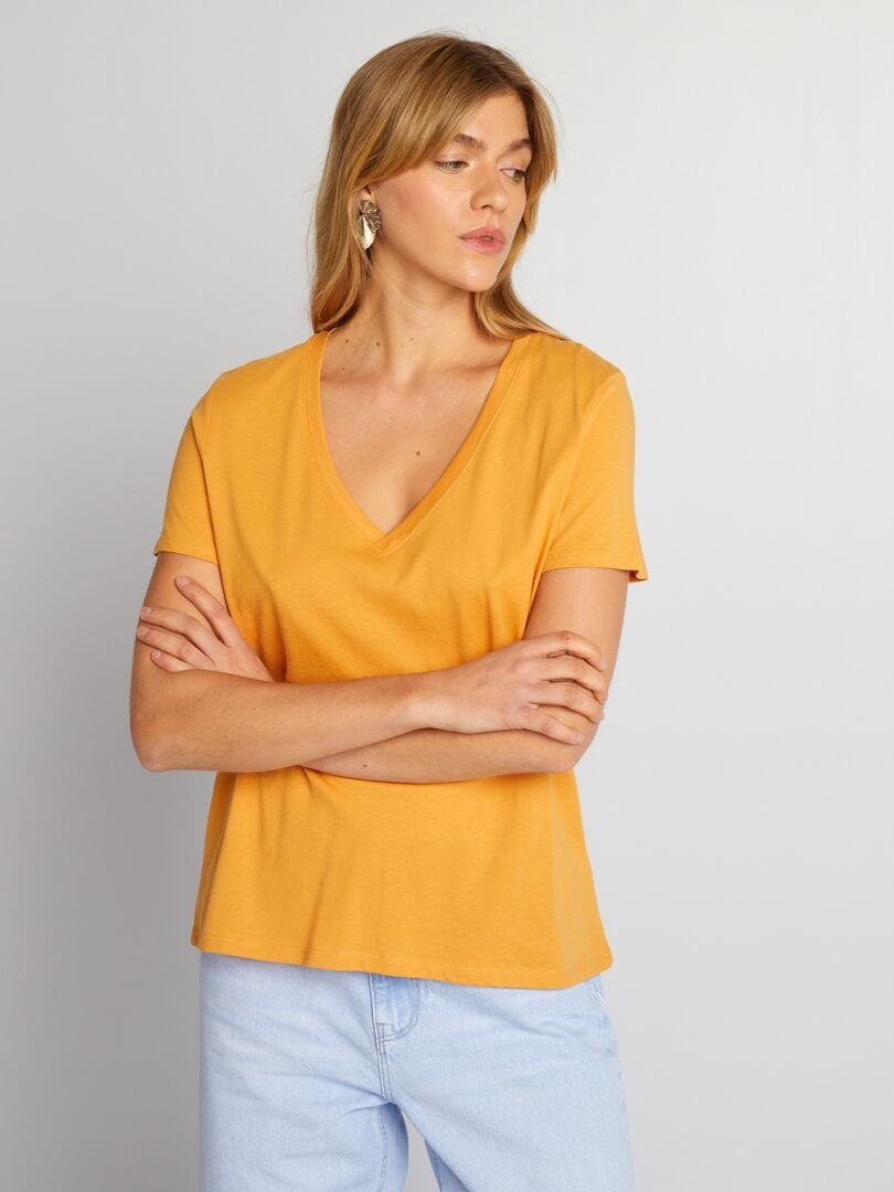 Eenvoudig T-shirt - ORANJE