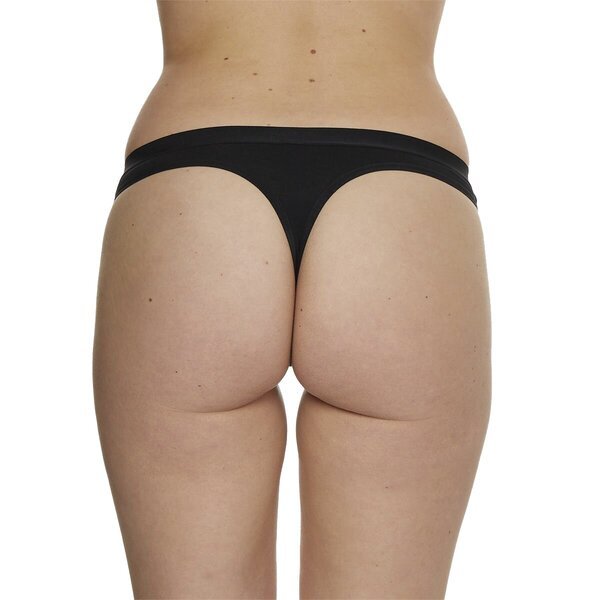 Dámske tangá Kruidvat Cotton Stretch, čierne, veľkosť M, 2 kusy