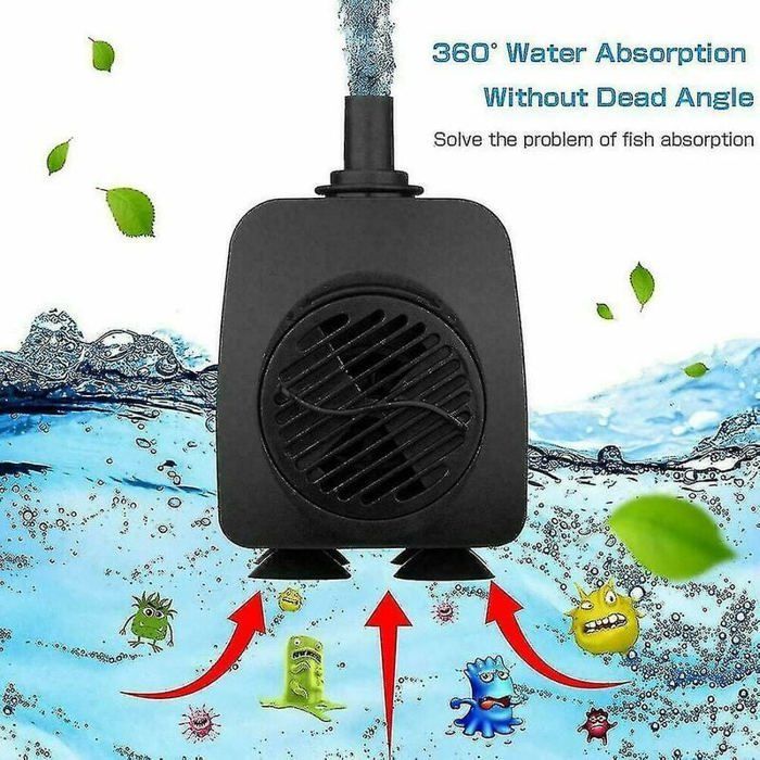 Bomba para fuente de 15 W y 800 l/h, bomba para estanque, bomba para fuente, bomba para jardín, bomba para fuente con 12 LED.