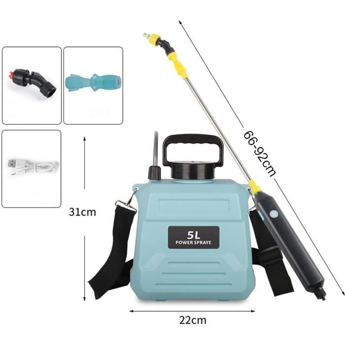 Pulverizador eléctrico inalámbrico para jardín - 5L Azul