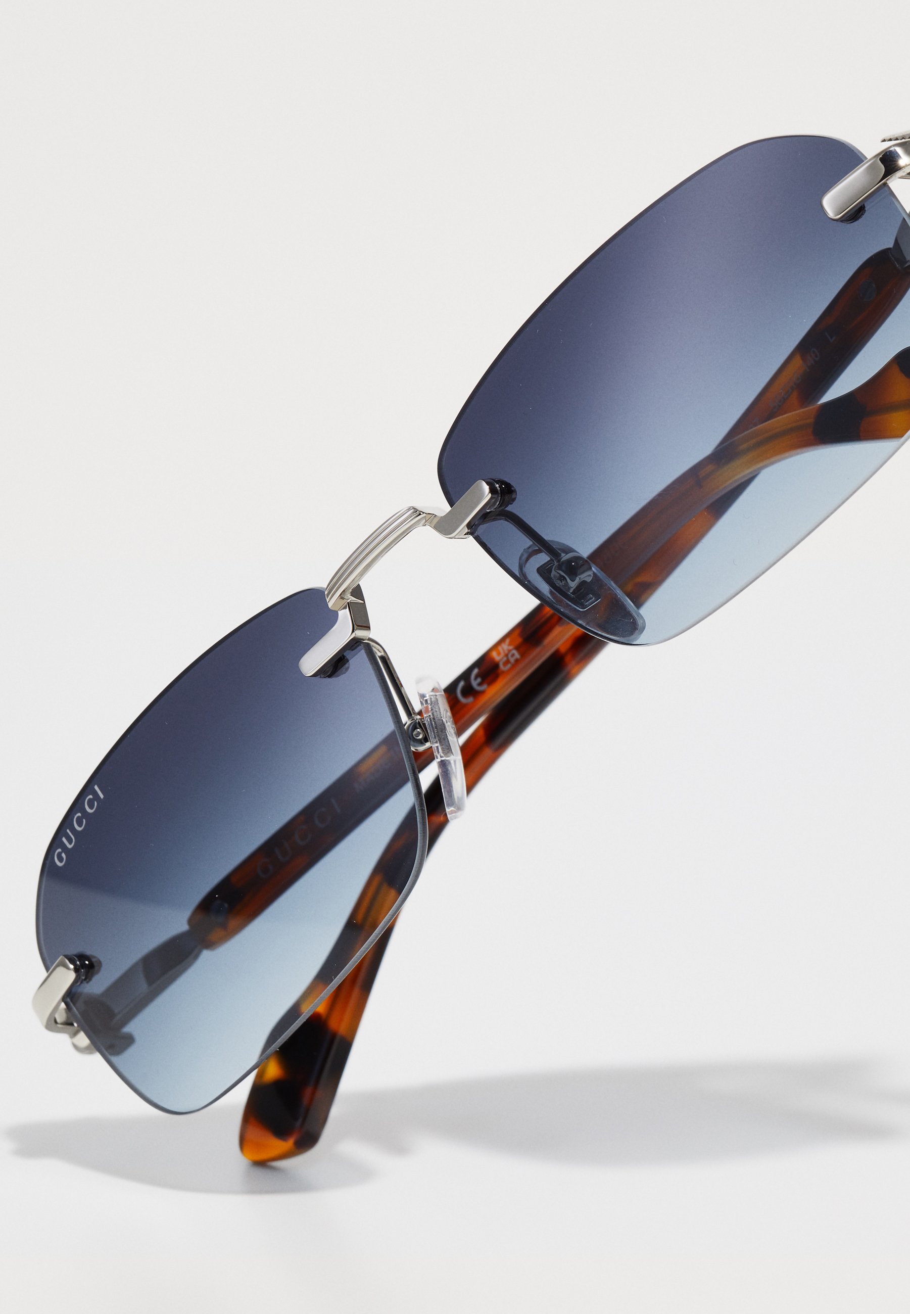 Gucci UNISSEX - Óculos de Sol - Prata/Azul Havana