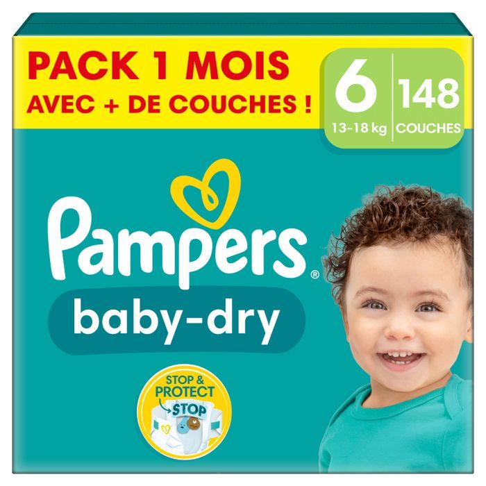 Pampers Baby-Dry, Größe 6, 148 Windeln