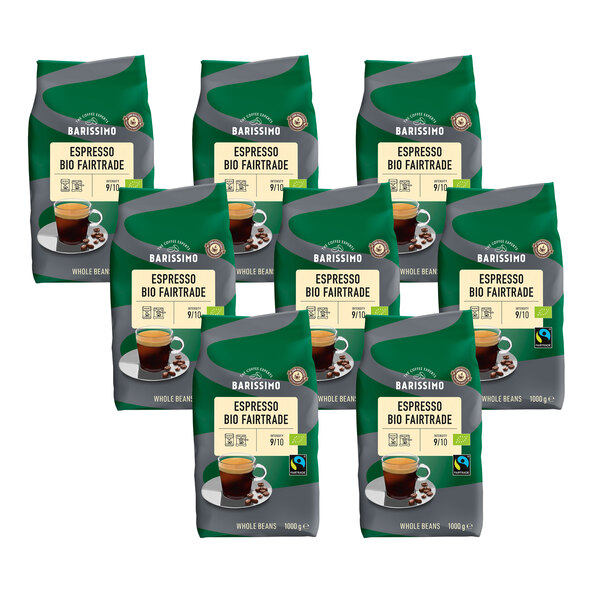 Biologische Fairtrade Espresso, 8 x 1 kg, hele bonen