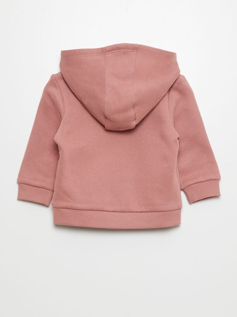 Trui met rits van fleece - ROZE