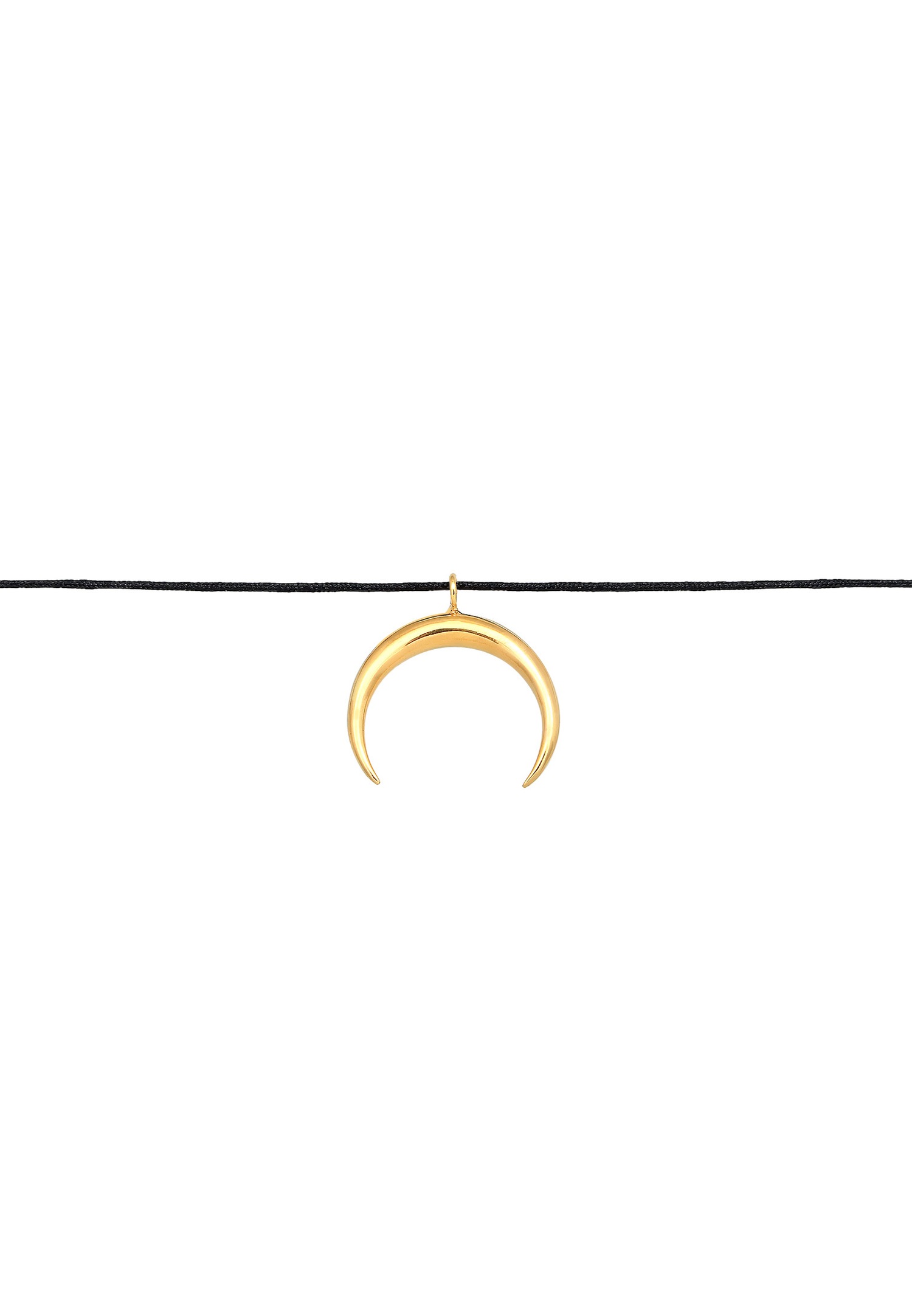 Elli Femmes choker demi-lune pendentif en nylon en argent sterling 925