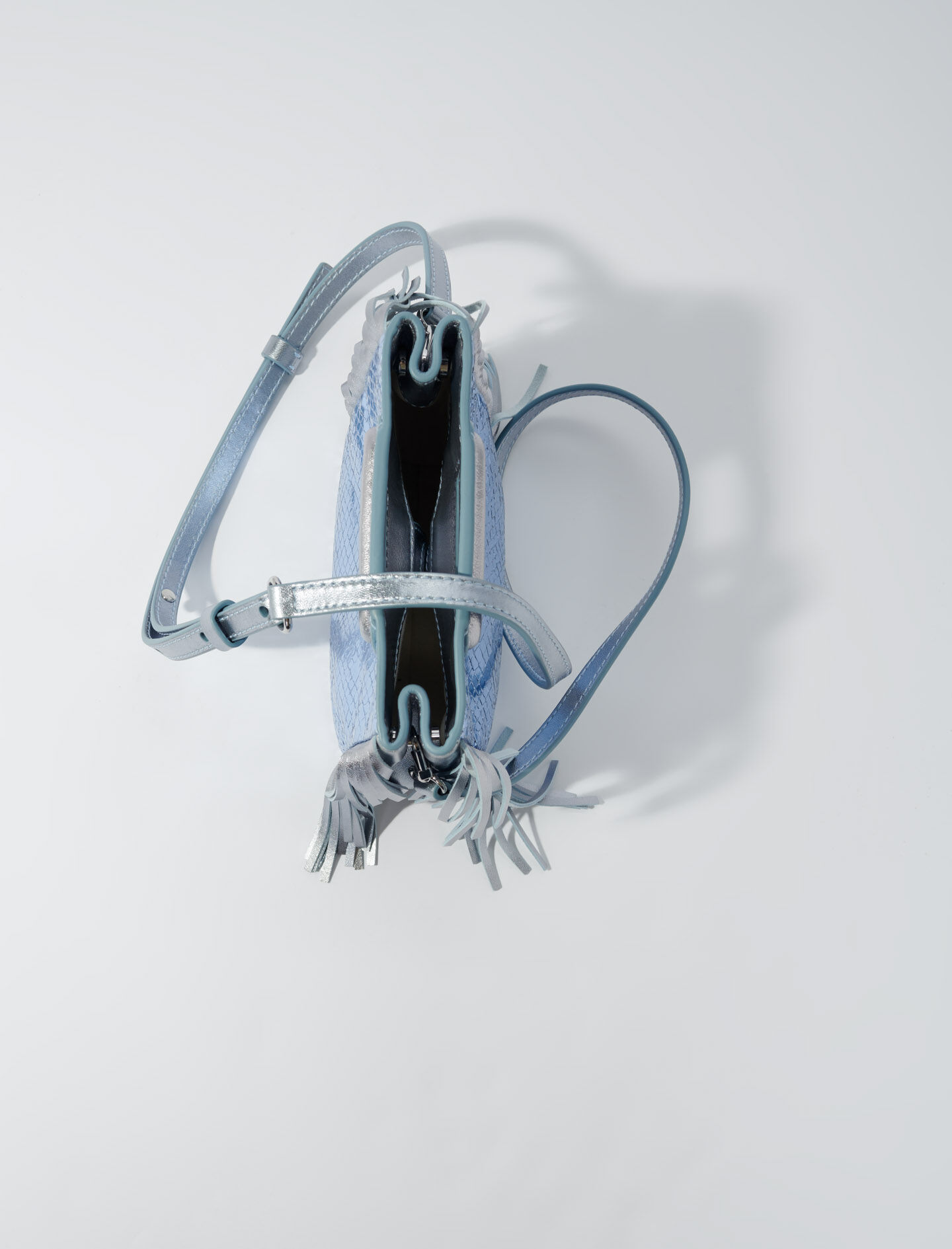 Metallinen Python Mini Bag M - Vaaleansininen