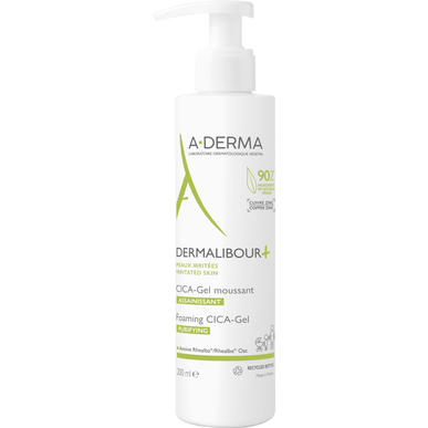 A-Derma Dermalibour Foaming Cica-gel -puhdistusgeelikasvovaahto herkälle iholle 200 ml 200 ml