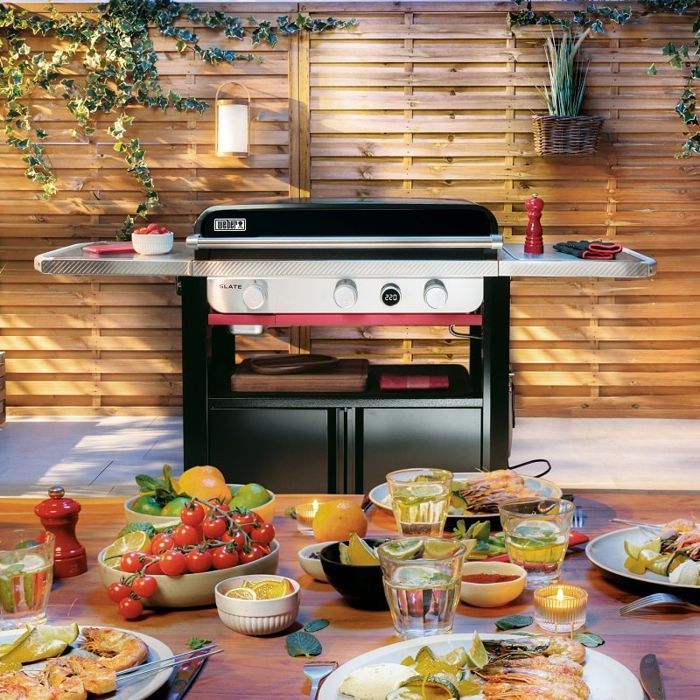 Weber Slate GPD 76cm gas griddle on trolley