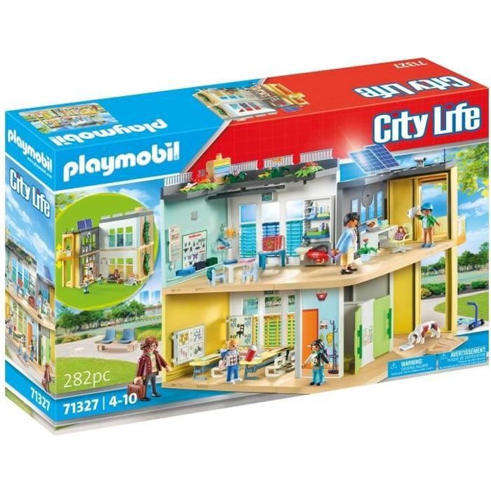 PLAYMOBIL 71327 Scuola arredata, Vita in città, La scuola, 282 pezzi, Unisex, Per bambini dai 4 anni in su