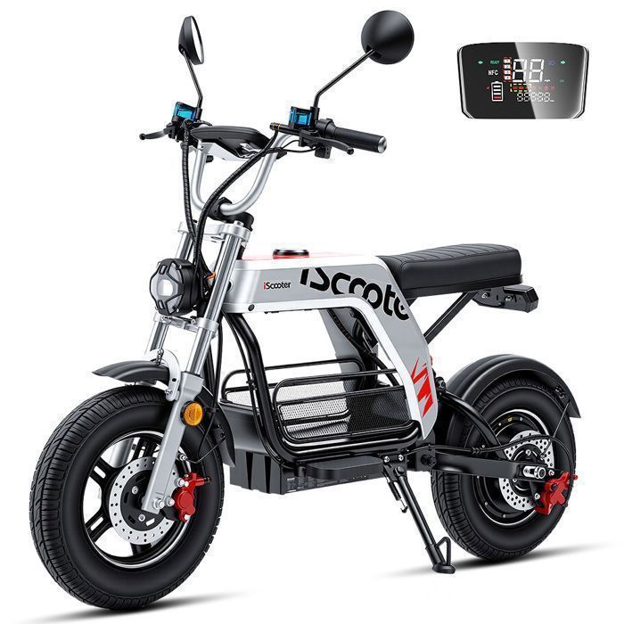 Trottinette Électrique iScooter DX5 Pro -Selle & Panier-2000W – Batterie 52V 18Ah- Autonomie 90-100 km-Suspension Tout-Terrain 17’’