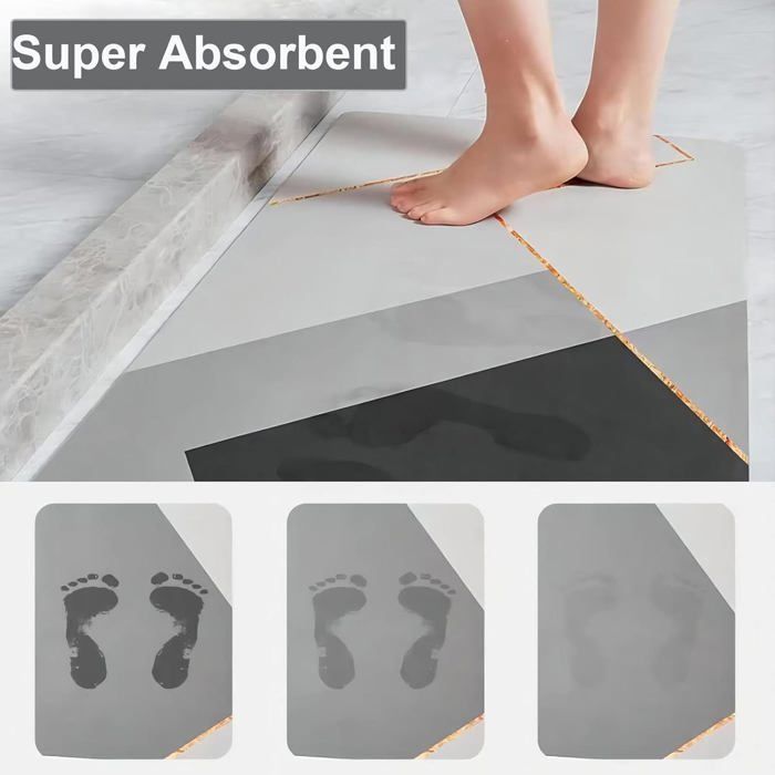 Tapis de Bain - JEDBESETZT - Diatomite Microfibre - Antidérapant - Absorbant - 40x60cm