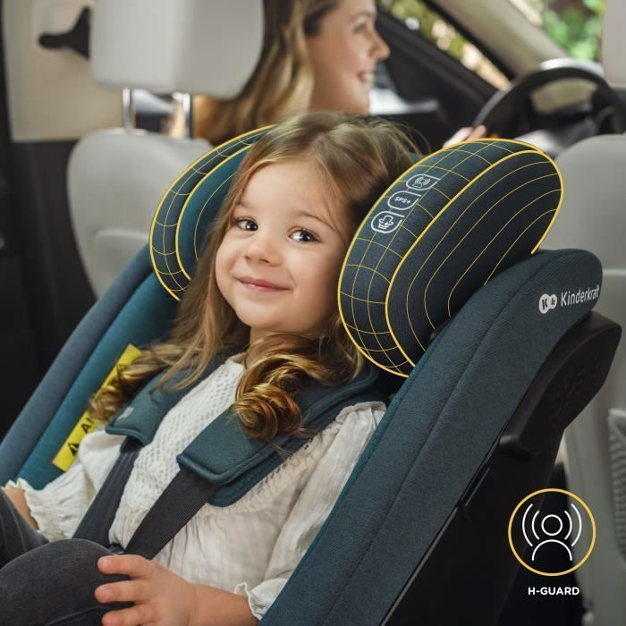 Silla de coche para bebé Kinderkraft I-GUARD PRO I-SIZE, 61–105 cm, giro de 360°, reclinable, H-GUARD, SPS, orientación hacia atrás/hacia adelante, negra