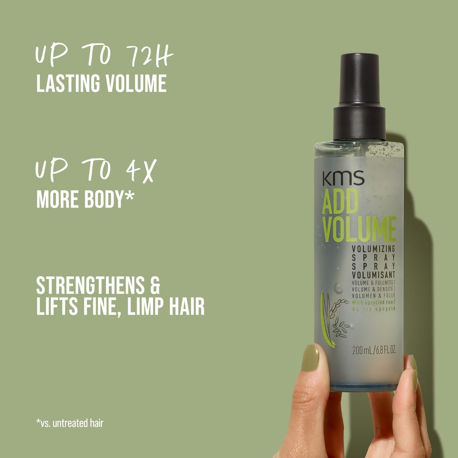KMS šukuosenų formavimo priemonė „Add Volume“ – apimties suteikiantis purškiklis – 200 ml