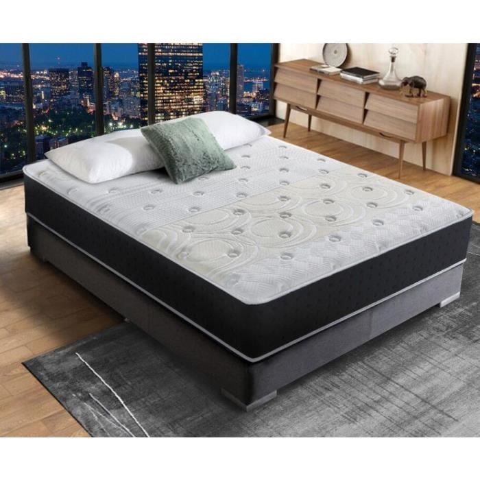 Colchón de espuma viscoelástica Memo de 160x200 cm - 28 cm de grosor - 8 zonas de confort con espuma viscoelástica adaptativa - IZTOSS