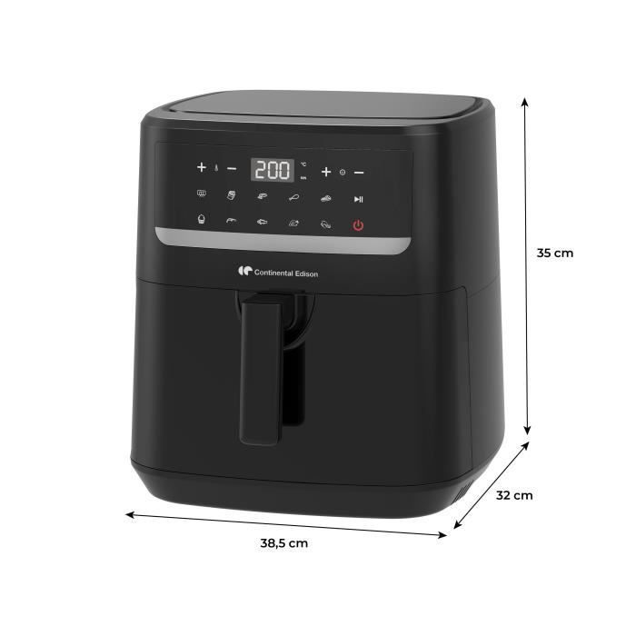 Freidora de aire Continental Edison CEFR240092L - 1800W - 9.2L - Negra