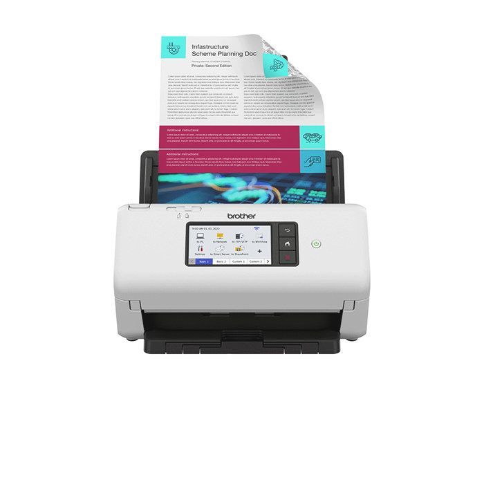 Scanner de documents - BROTHER - ADS-4700 - Recto-verso - Ethernet/Wi-Fi/Wi-Fi Direct - 40 ppm/80 ipm