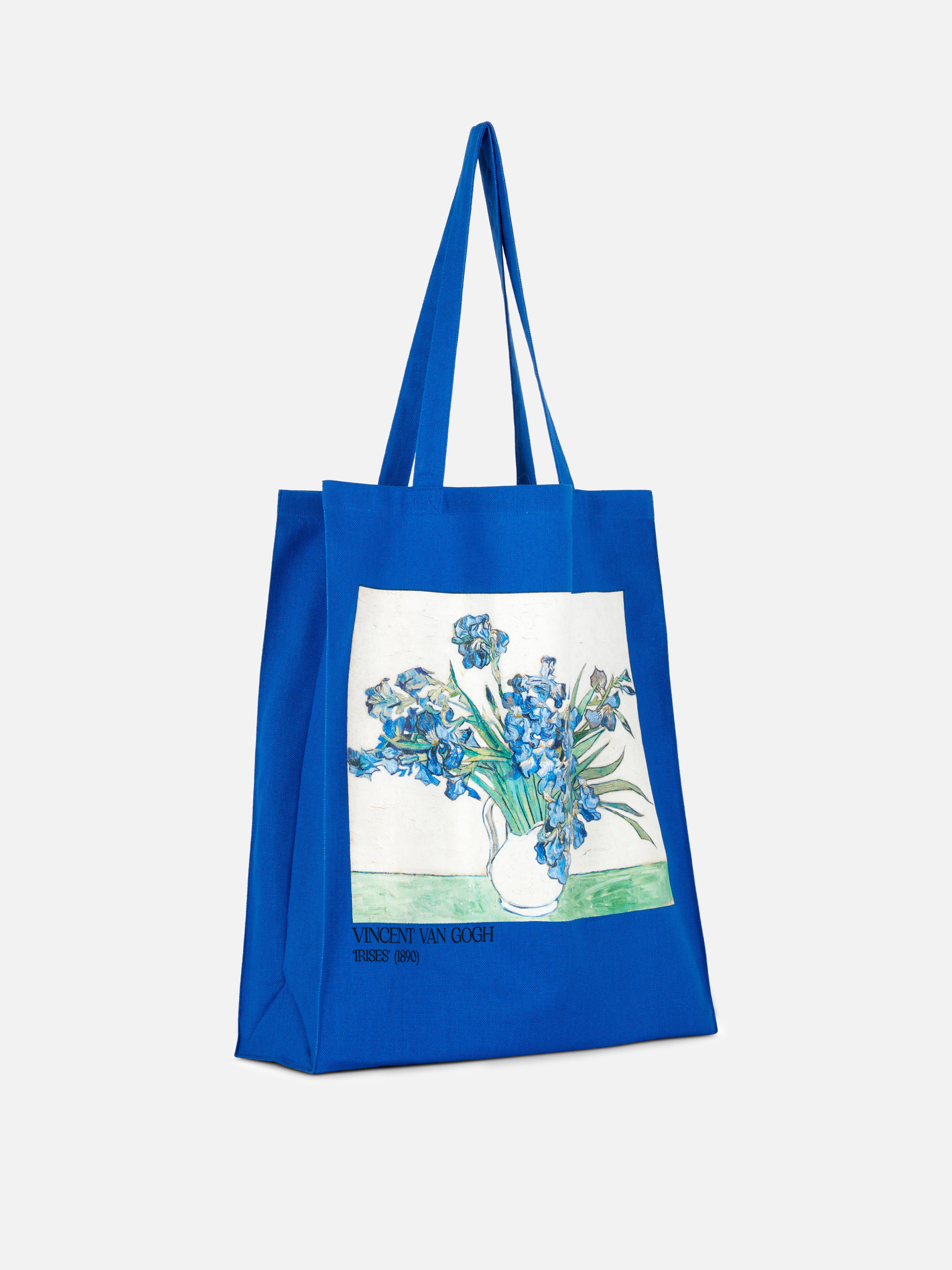Geantă tote cu iriși Van Gogh Când vine vorba de colecția ta de genți, această geantă tote vibrantă cu un imprimeu Van Gogh va ieși cu siguranță în evidență.