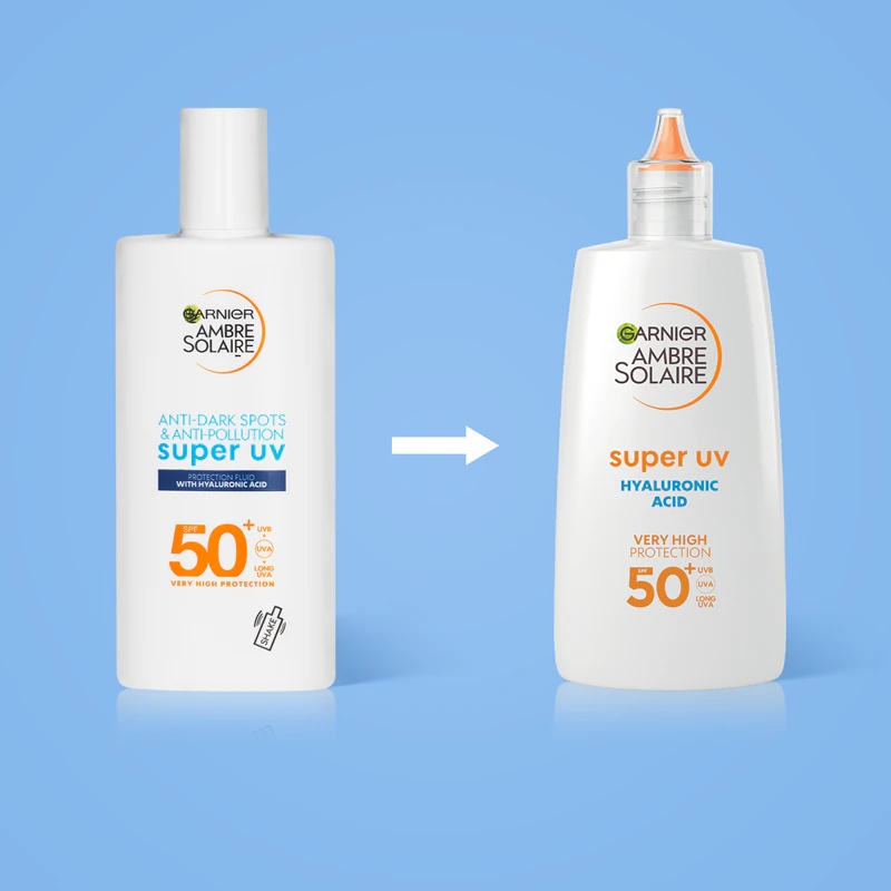 Garnier Ambre Solaire Super UV hialuronskābes vieglais aizsargfluīds ar mitrinošu efektu