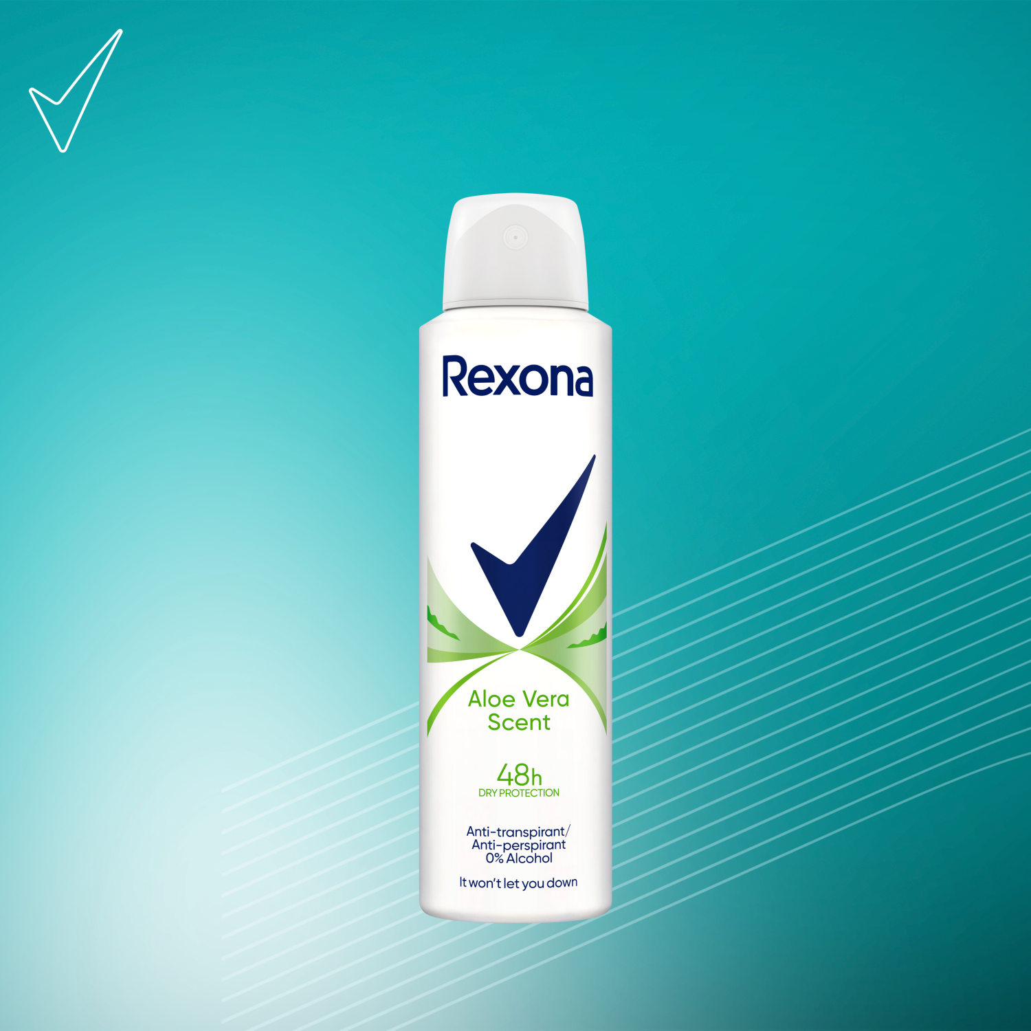 Desodorante antitranspirante en spray Rexona para mujer, 150 ml, con aloe.