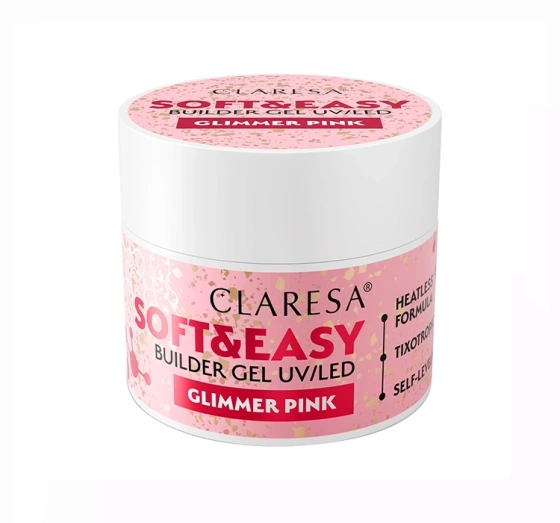 Claresa Soft & Easy żel budujący Glimmer Pink 45 g
