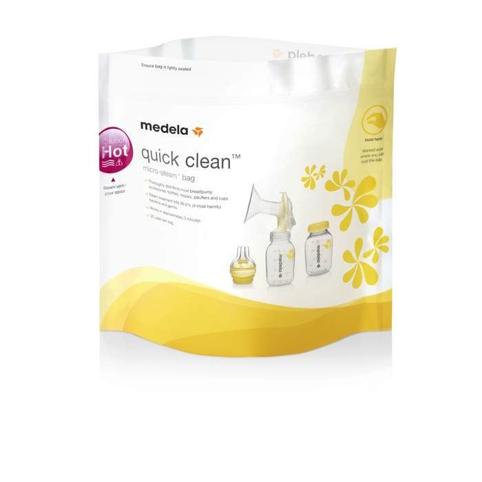 MEDELA - Sacos para esterilização em micro-ondas Quick Clean™ - Pacote com 5 - Desinfecção e limpeza