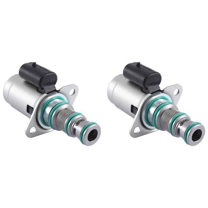 2 válvulas solenoides de 12 V 5019094 580037013 SV98-T39S SV98T39S para retroexcavadoras 3CPLUS (91 HP), 214-4, 215/3CX, 15,2 válvulas solenoides, color plata.