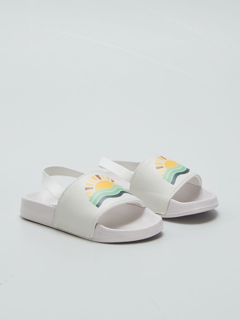Stretch Pool Mules - BEIGE