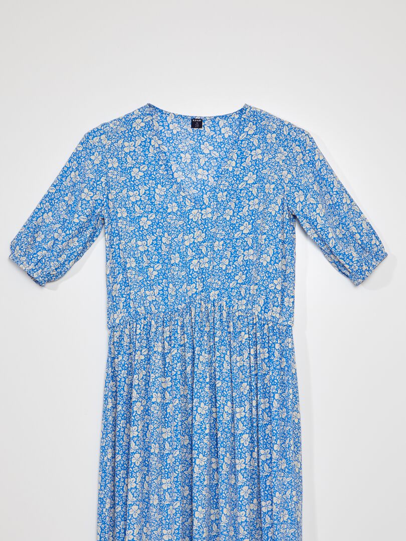 Bedrukte midi-jurk - So Easy - BLAUW