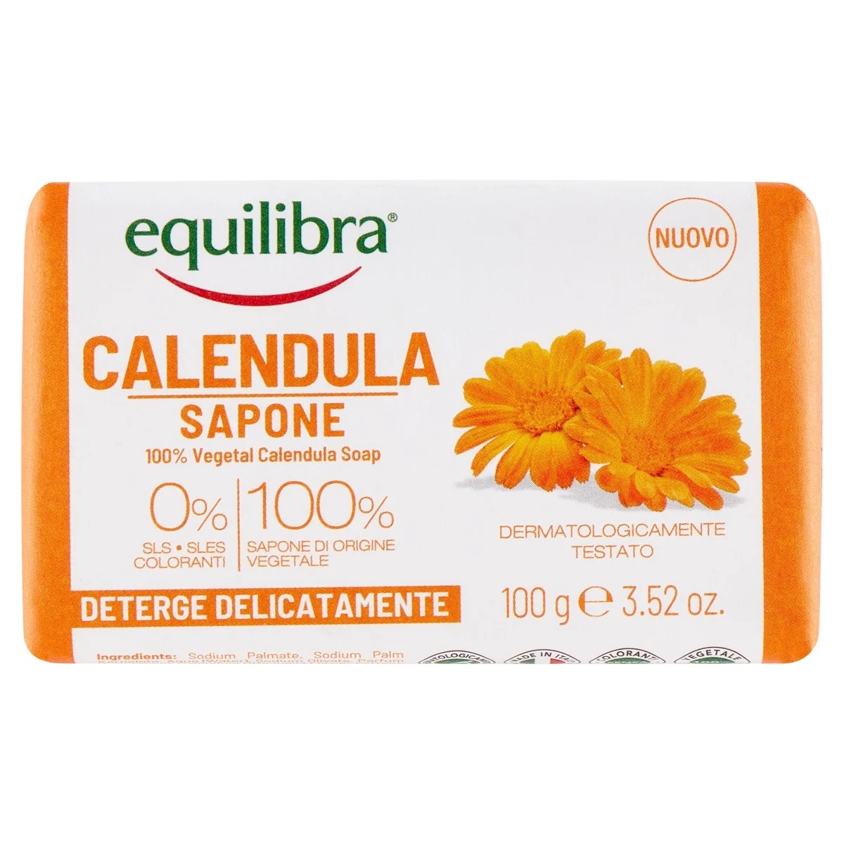 EQUILIBRA Equilibra Calendula Kruidenzeep 100 g Dermatologisch getest