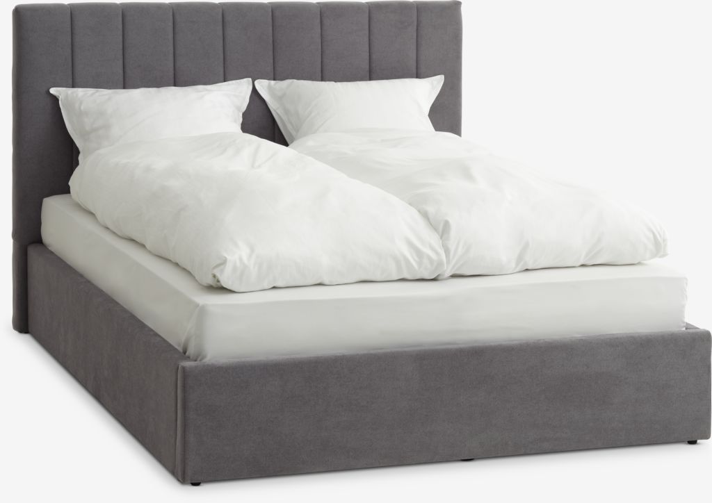 HASLEV HASLEV okvir kreveta 150x200 cm s tamno sivom tkaninom i prostorom za odlaganje