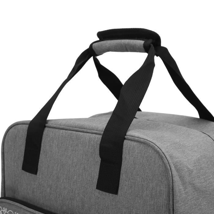 Sac de machine à coudre OMABETA - Grande capacité - Design à bricolage tresse Gris