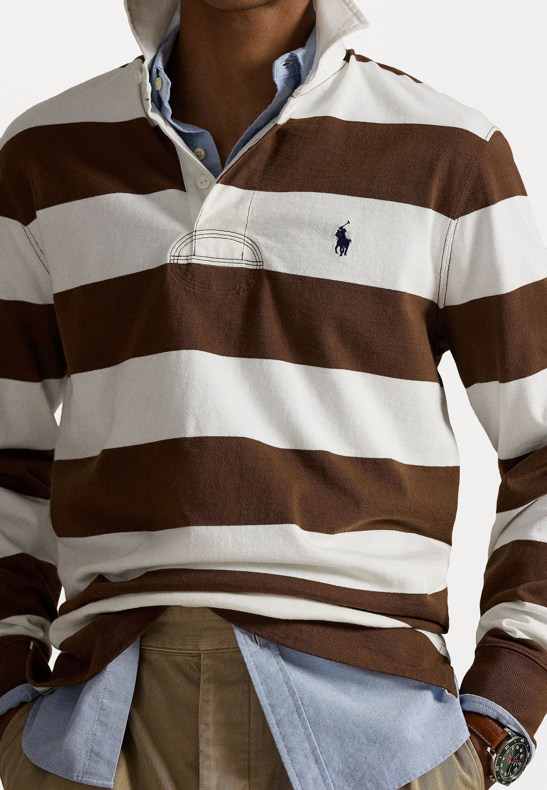 Polo Ralph Lauren HET ICONISCHE RUGBYSHIRT - Poloshirt - licht roestbruin/trofeecrème