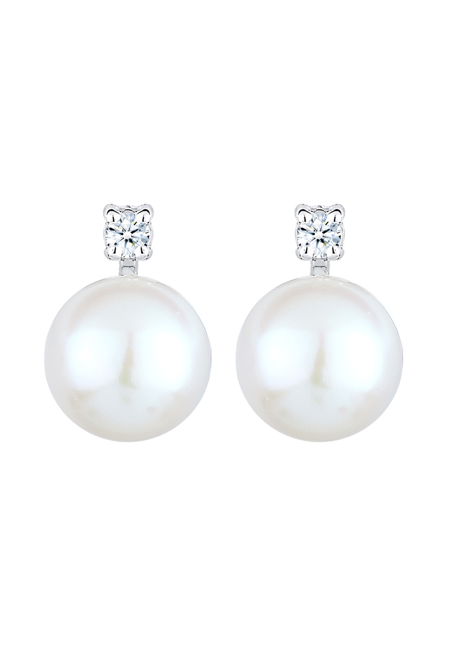 Elli DIAMONDS Perles de Culture d'Eau Douce avec Diamant en Argent