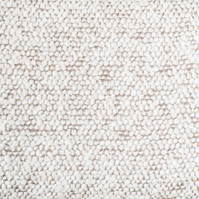 LOANA - Juego de 4 sillas de comedor en tela bouclé jaspeada blanca con patas de metal negro
