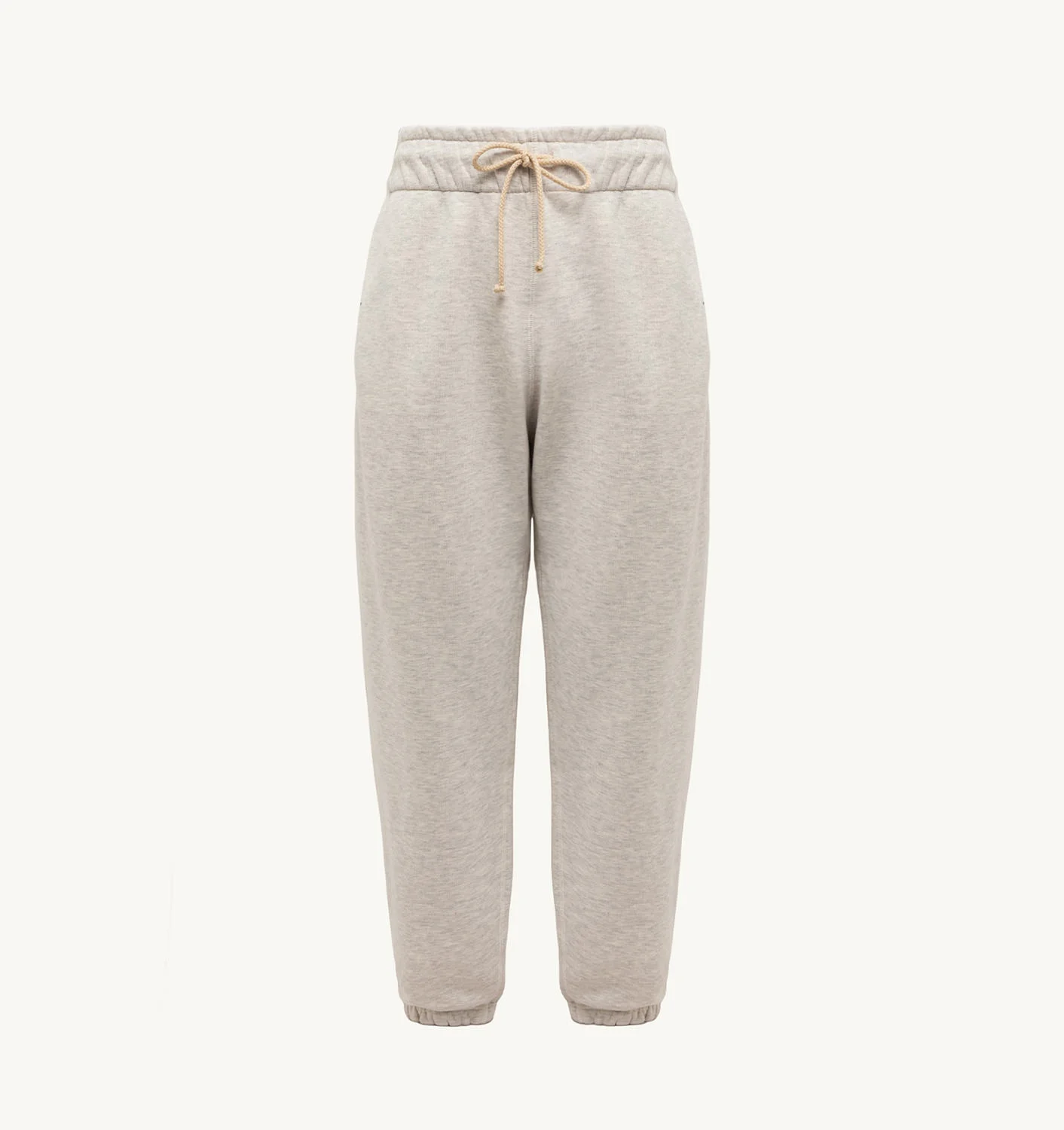 Pantaloni jogging relaxați din jerseu de bumbac gri melanj