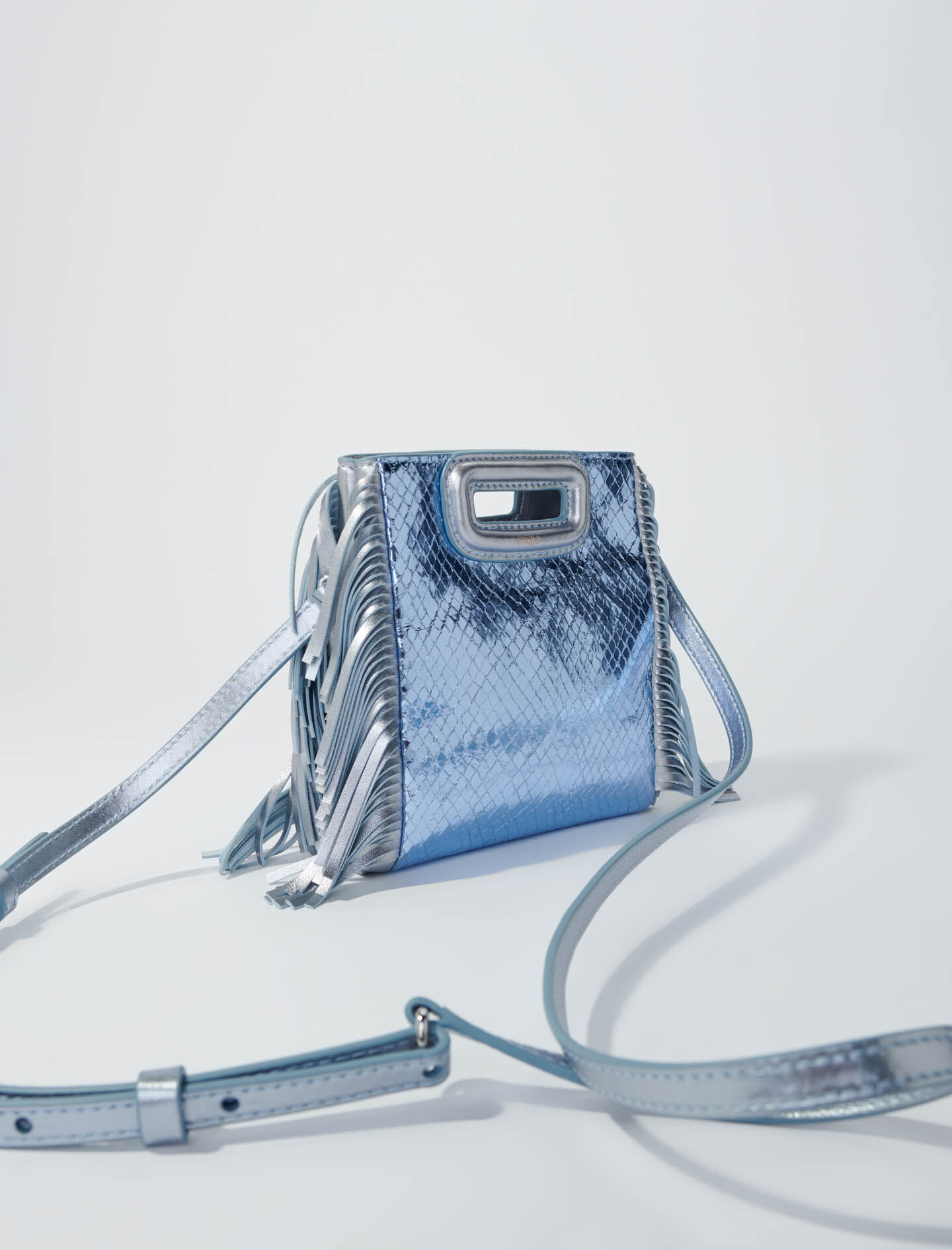 Metallic Python Mini Tas M - Lichtblauw