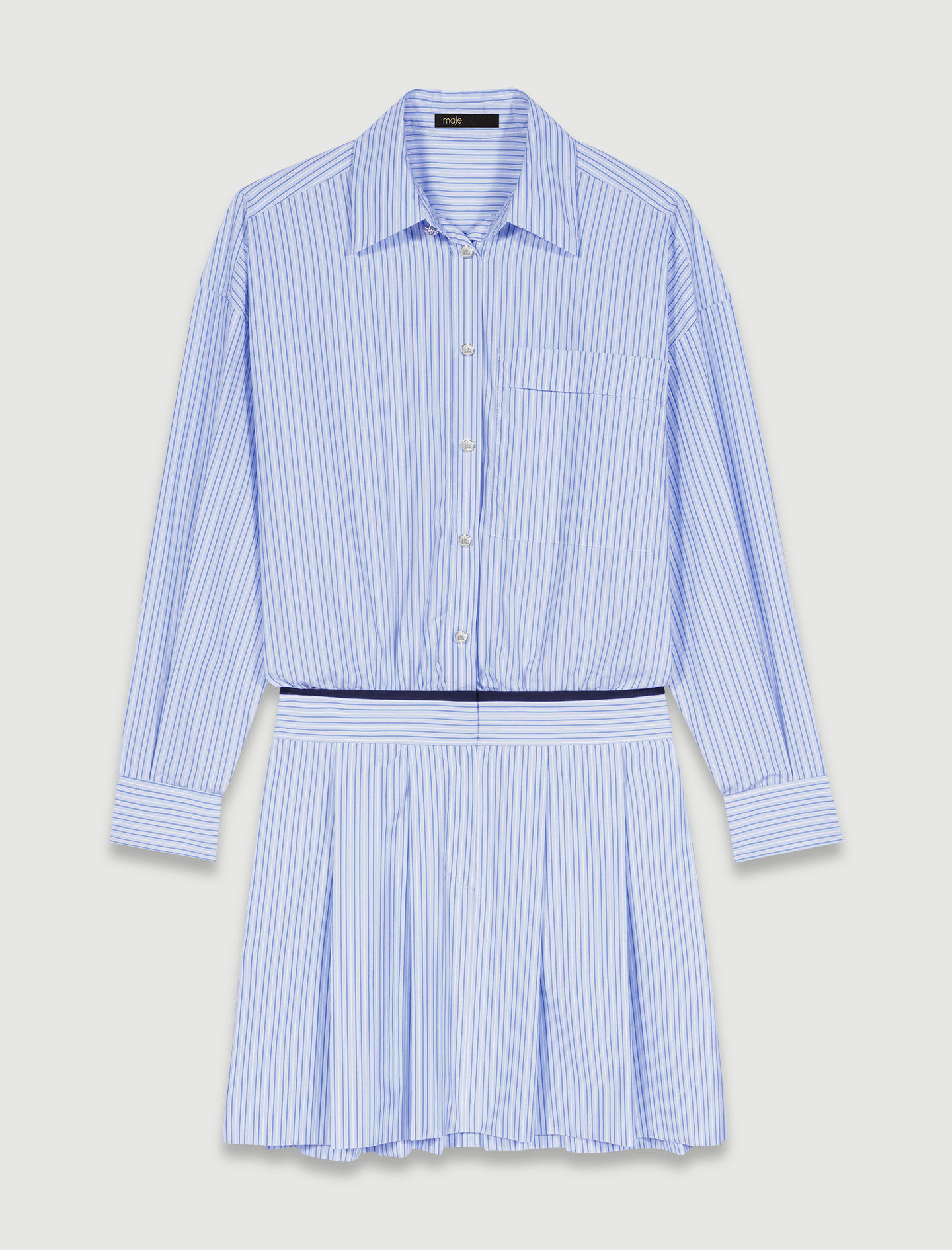 Rochie scurtă cu cămașă - Albastră