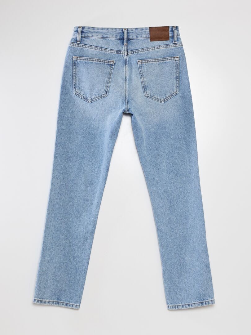 Calça jeans reta com 5 bolsos - L30 - AZUL