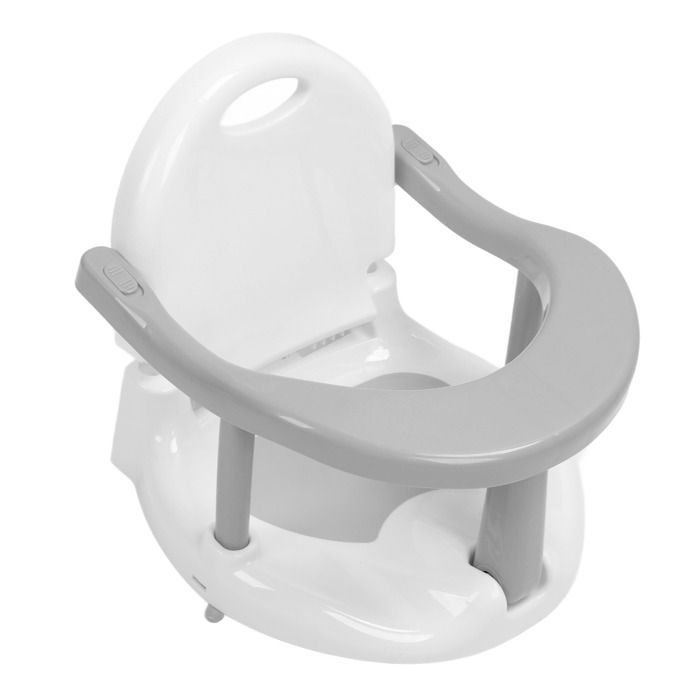 Taburete de baño para bebé OMABETA, asiento de baño con ruedas y de pie, antideslizante, taburete para lactancia, gris.