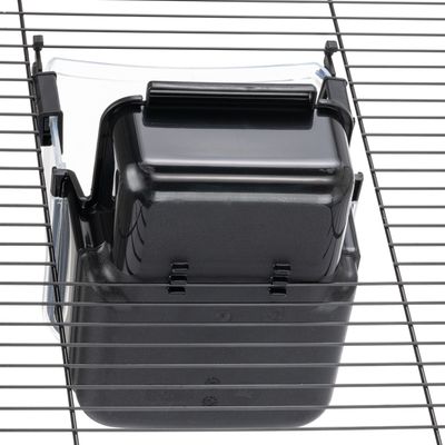 Baño grande para periquitos Ferplast, color negro.