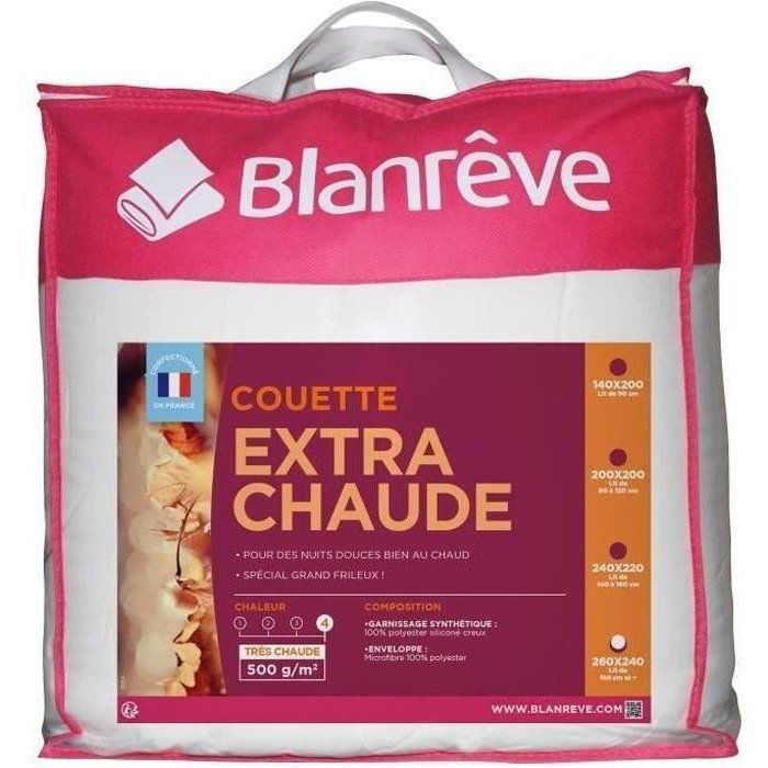Edredón de microfibra extra cálido BLANREVE - 240 x 260 cm - Blanco